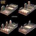 3D Printed Asgard Rising Cemetery Graves with Fence Set 28mm-32mm Ragnarok D&D
