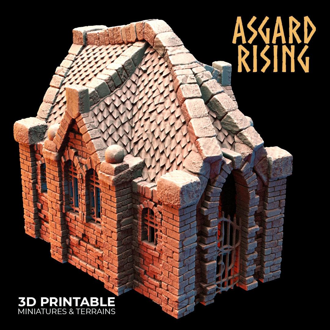 Miniature Cemetery Mausoleum Set, 28mm/32mm Terrain