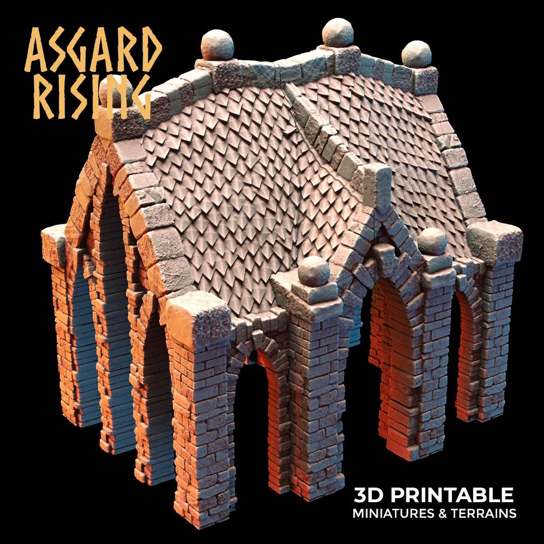 Miniature Cemetery Mausoleum Set, 28mm/32mm Terrain