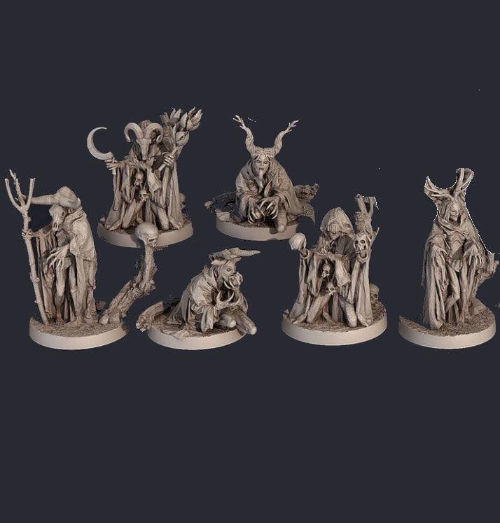 Witches Pack – 7 Witch Miniatures, 28mm/32mm D&D