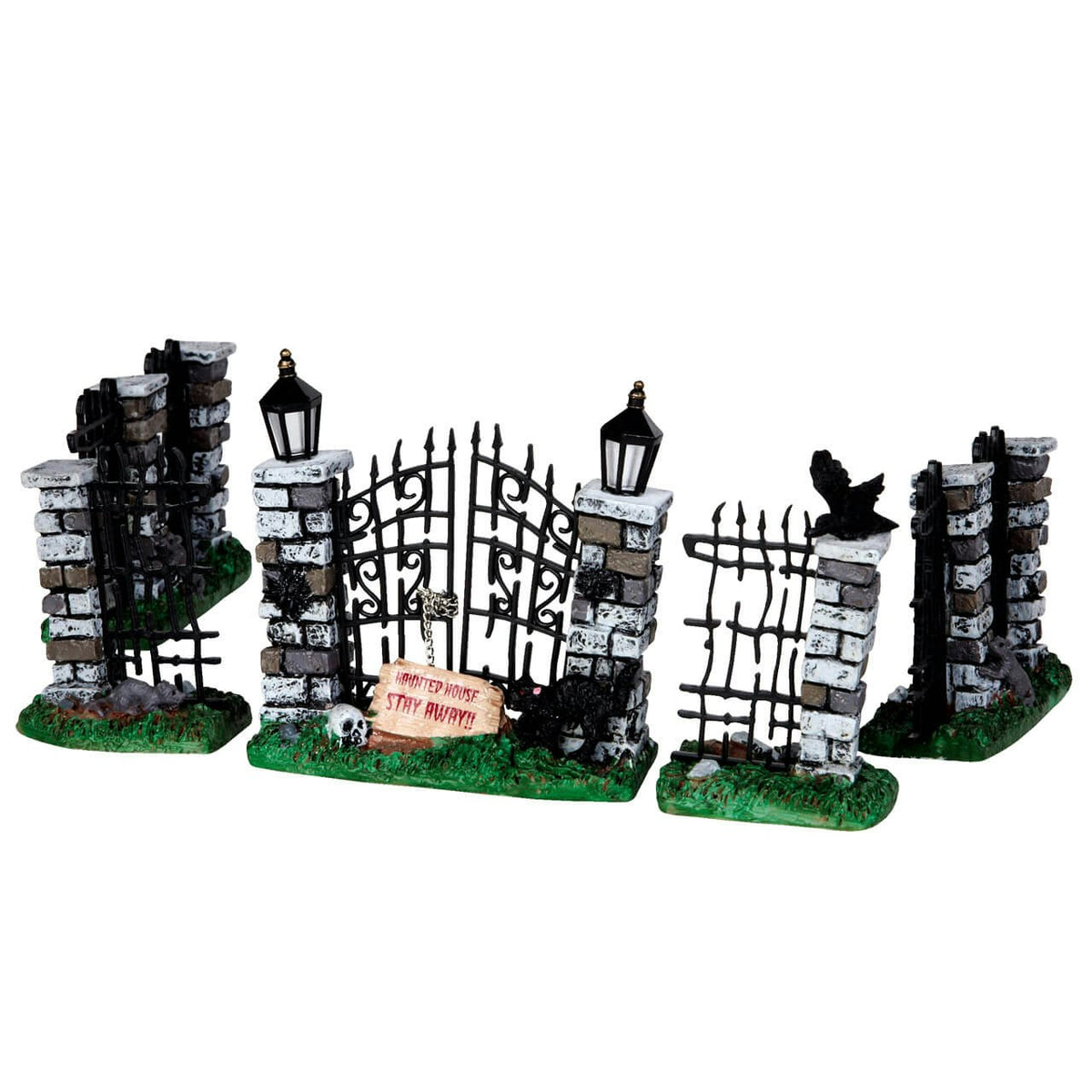 Spooky Iron Gate & Fence, 5 Pieces - Lemax Spooky Town