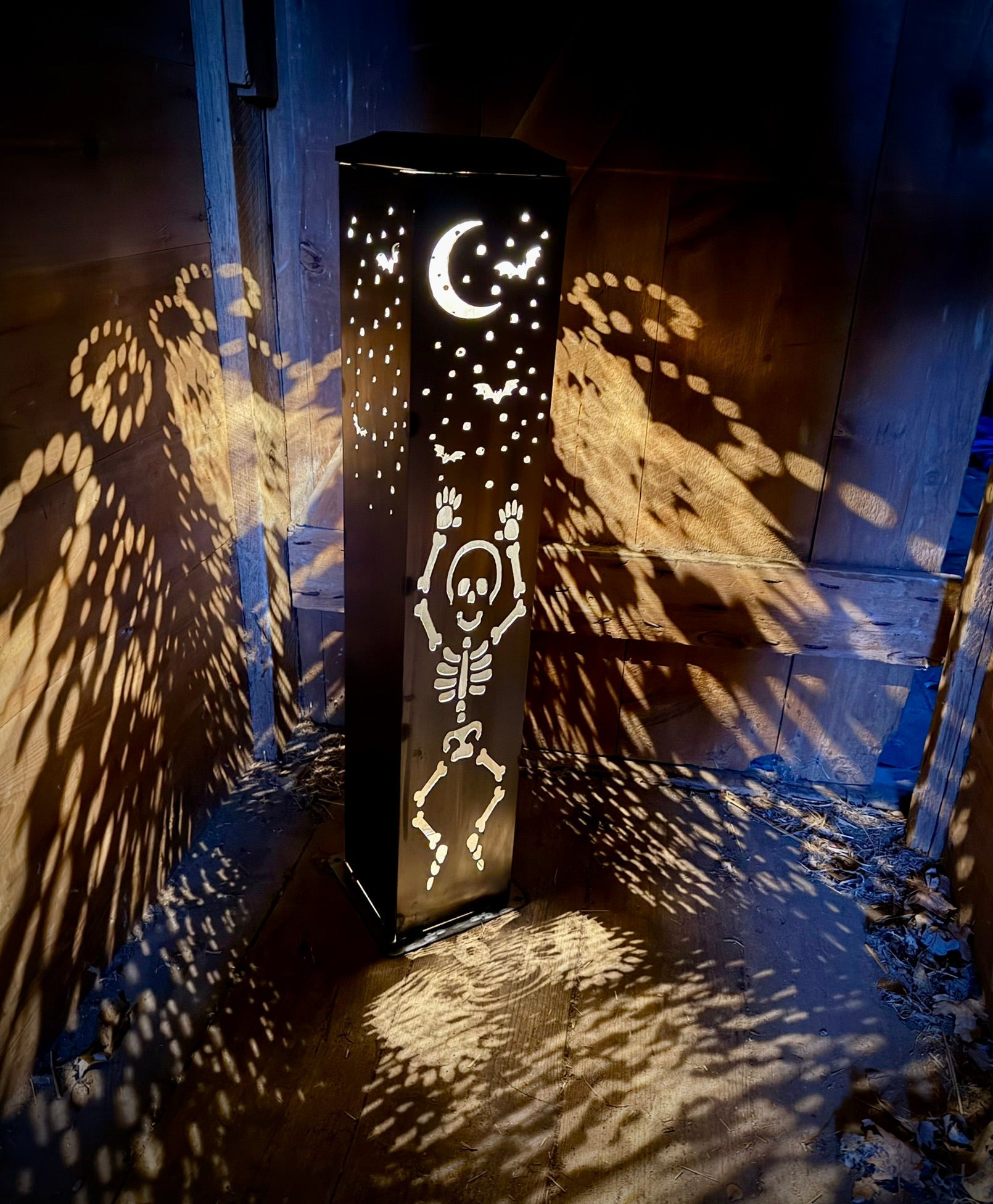 Dancing Bones Solar Tube Lights - Skeletons - Steel