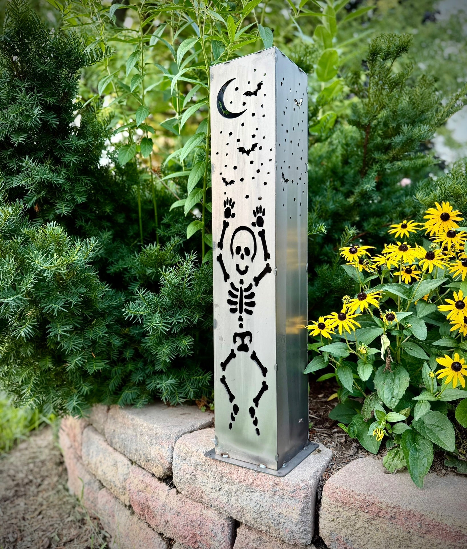 Dancing Bones Solar Tube Lights - Skeletons - Steel