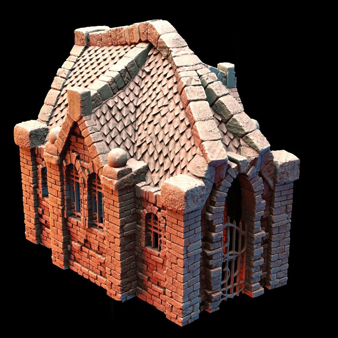 Miniature Cemetery Mausoleum Set, 28mm/32mm Terrain