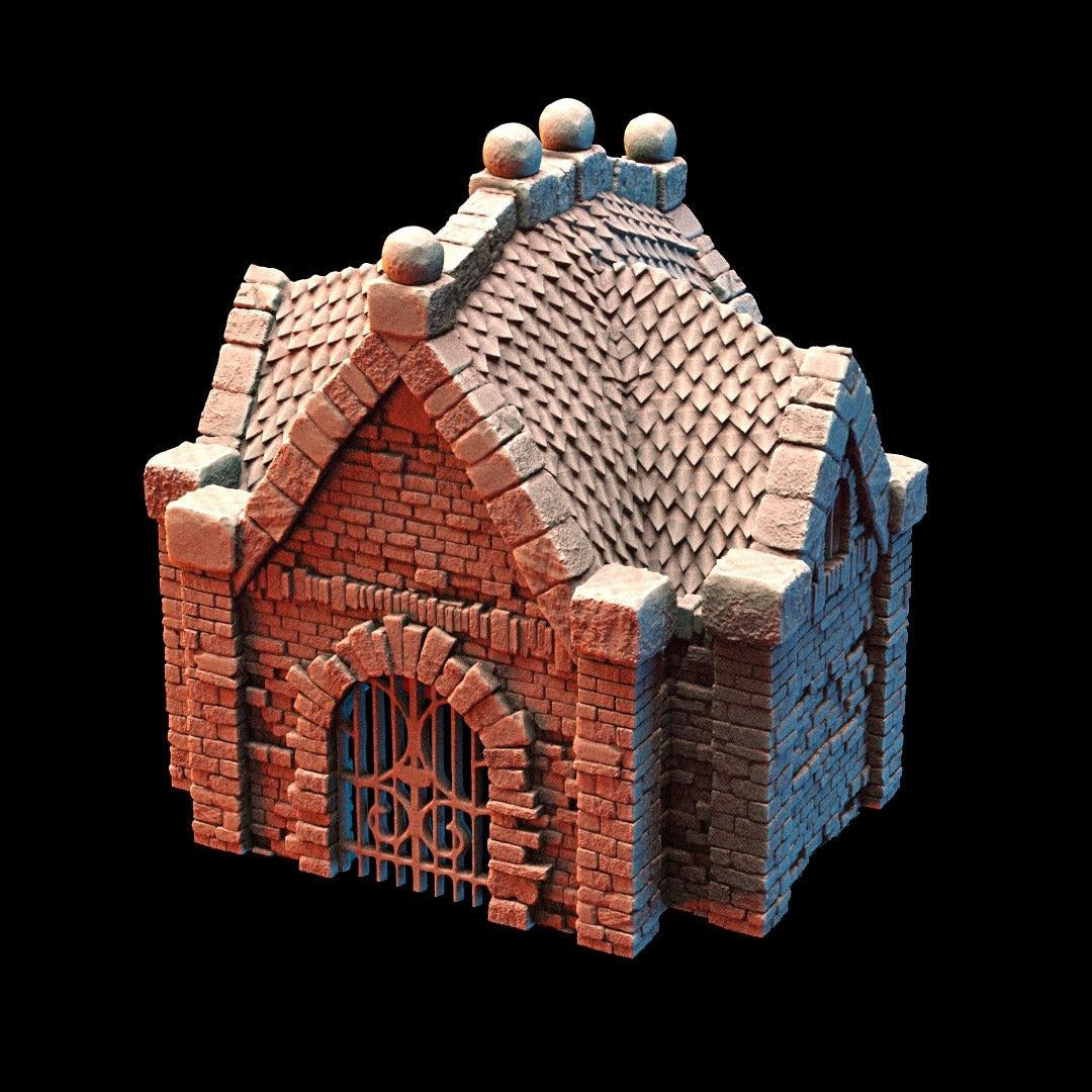 Miniature Cemetery Mausoleum Set, 28mm/32mm Terrain