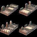 Miniature Graveyard Fence & Graves Set, 28mm/32mm