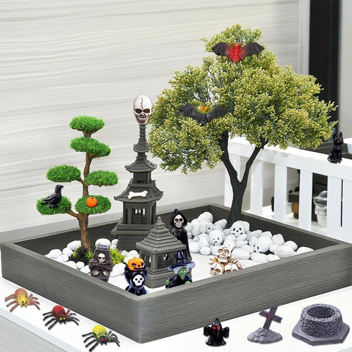 Halloween Miniature Figurines – 32 Piece Resin Set for Fairy Gardens